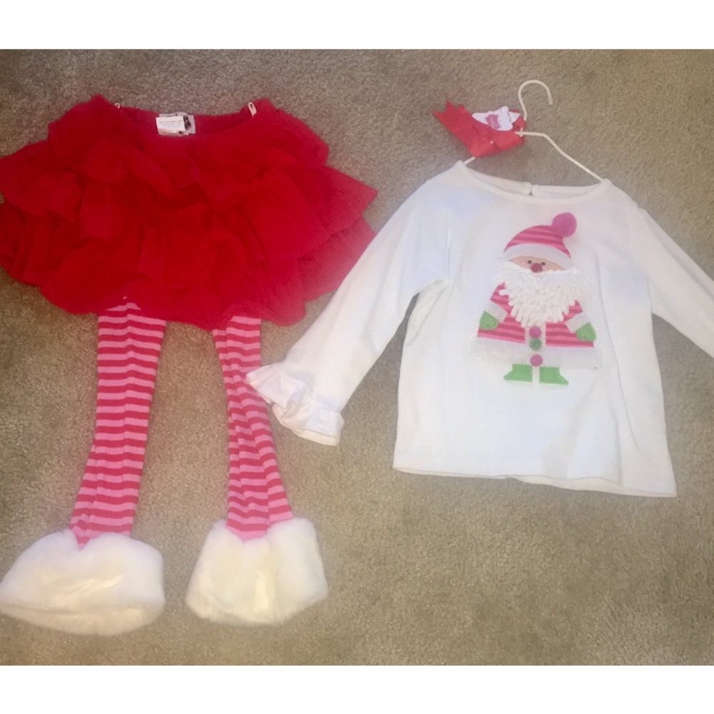 Mud Pie Santa Skirt Set